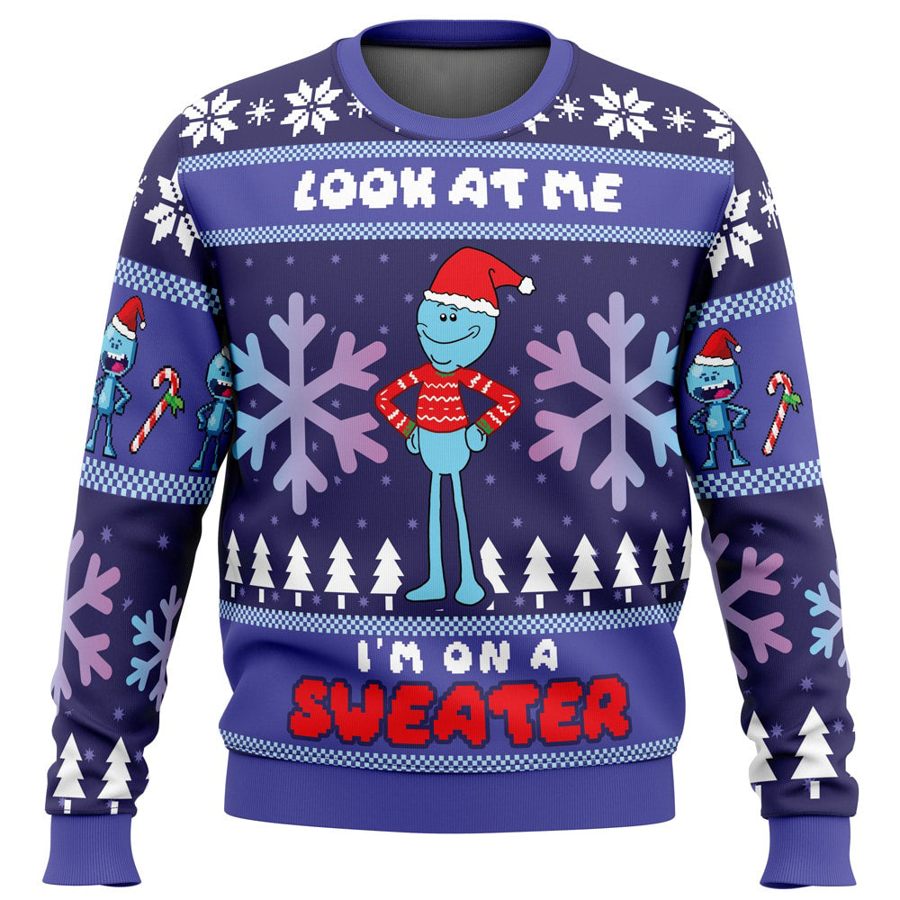 Pickle Rick Ugly Christmas Sweatshirt for Men and Women