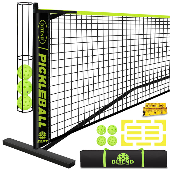 Bltend Pickleball Net 22FT Regulation Size Portable Pickleball Set with Net 4 Pickle Balls Court Marker Carry Bag and Tape Measure Pickle Ball Net Gifts for Indoor Outdoor Driveway