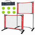 Mini Pickleball Dink Net Small Size Set 4ft + 6 Balls + Bag Rebounder Practice Trainer to Master Pickle Ball Tennis Badminton Home Equipment Portable Adjustable Height Indoor Outdoor Driveway