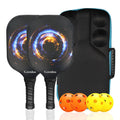 Gzenlos Pickleball Paddles，USAPA Approved Pickle Ball Set，Anti Slip Grip with Fiberglass Surface Lightweight Pickup Rackets Perfect for Adult Sports Gifts(Black 2 Beat+4 Balls+1 Storage Bag)
