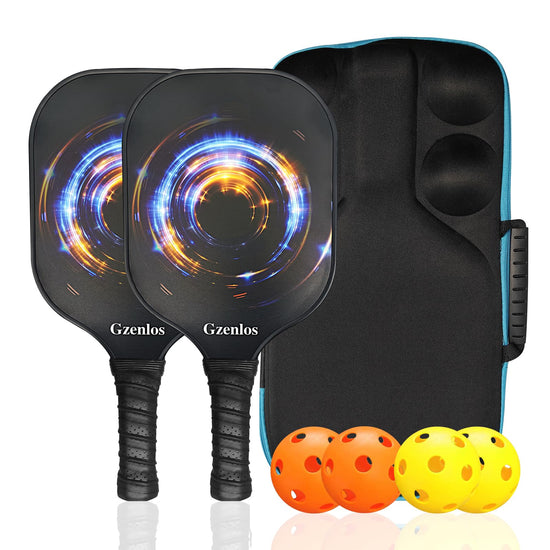 Gzenlos Pickleball Paddles，USAPA Approved Pickle Ball Set，Anti Slip Grip with Fiberglass Surface Lightweight Pickup Rackets Perfect for Adult Sports Gifts(Black 2 Beat+4 Balls+1 Storage Bag)
