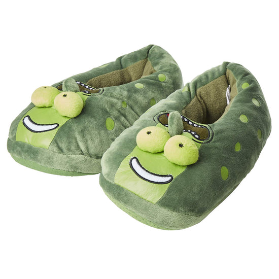 Rick and Morty Mens Slippers - Rick Sanchez Pickle Rick Morty Smith Footwear (Pickle Size 9) Green