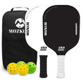 MOZKUIB Pickleball Paddles Set of 2 Fiberglass Surface Pickleball 16MM Polypropylene Honeycomb Core Pickle Ball Paddle Set with 2 Paddles 4 Balls 1 Carrying Bag for Men Women Indoor Outdoor