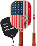 MXVIC 16mm Pickleball-Paddle T700 Carbon-Fiber Surface (CFS) with High Grit & Spin USAPA Approved Power and Control Paddle with Cover | 2024 American Flag Pickle-Ball Racket for Intermediate Pro