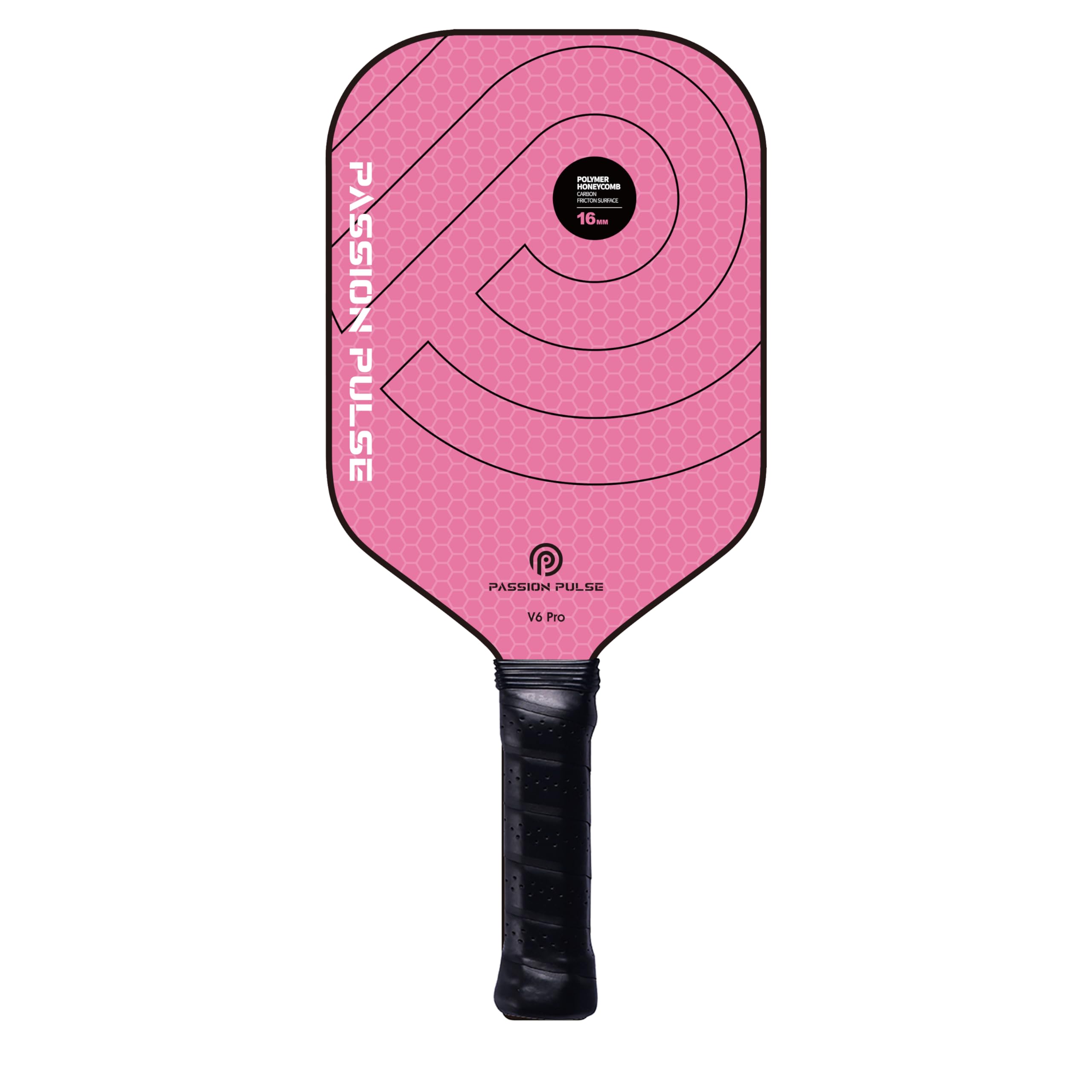 2025 Pickleball PaddlesRaw Carbon Fiber Surface（CFS） 16mm T700 High Grit & Spin V6 Pro Pickle Ball Paddles Designed for Ultimate Spin & Consistency- Cute Pickleball Paddle for Women (Pink)