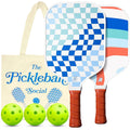ALUCI Pickleball Paddles Set of 2 - Fiberglass Surface Pickle Ball Rackets 2 Pack with Outdoor Pickleball Balls Cute Bags & Accessories - Gift for Men Women & Beginners