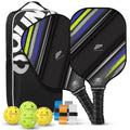 Pickleball Paddles Set of 2 - USAPA Approved Carbon Fiber Pickleball Set with 4 Balls1 Pickleball Bag Lightweight Graphite Pickle Ball Rackets 2 Pack for Men and Women