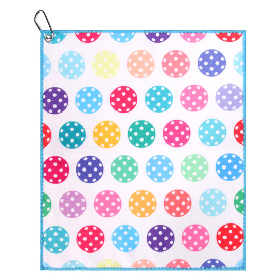Millie Rose Pickleball Towels in Fashionable Prints - Cute 15x17 inch Microfiber & Cotton Athletic Towels with Carabiner Clip - Pickleball Accessories Pickleball Gifts (Colorful Pickle)