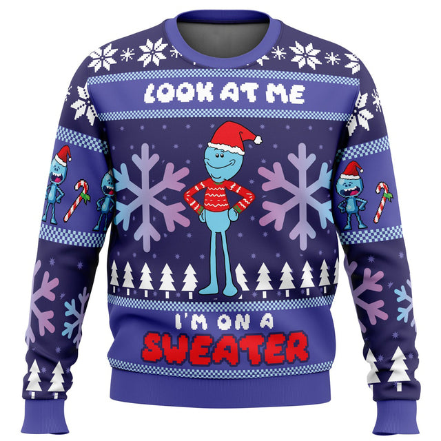 Pickle Rick Ugly Christmas Sweatshirt for Men and Women