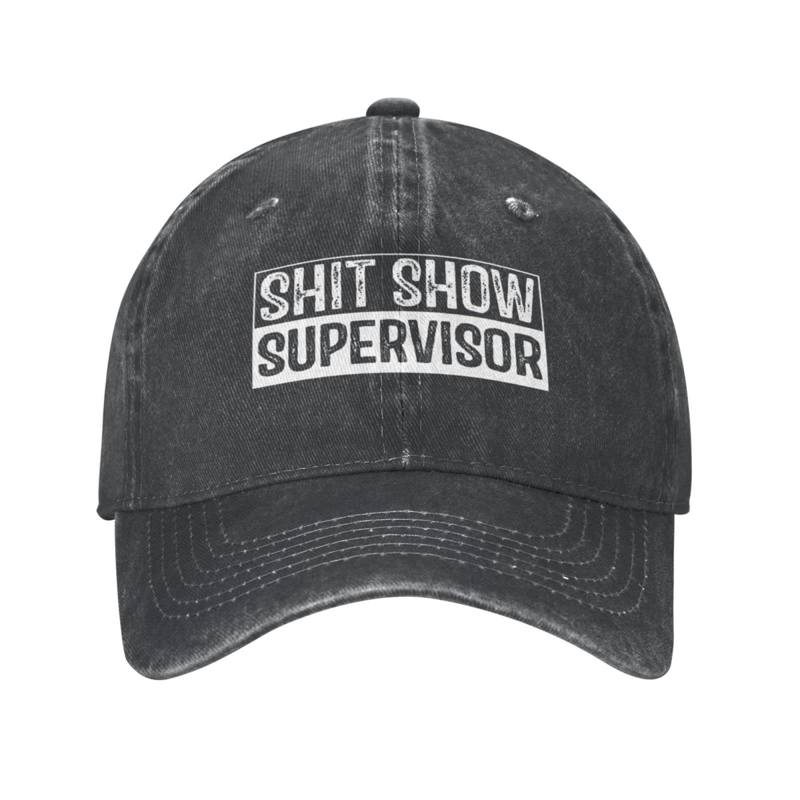 Hats for Men Baseball Cap Shit Show Supervisor Workout Hats for Womens Golf Hat Light Weight Shit Show Ball Caps Black