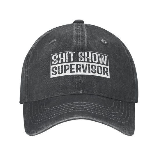 Hats for Men Baseball Cap Shit Show Supervisor Workout Hats for Womens Golf Hat Light Weight Shit Show Ball Caps Black