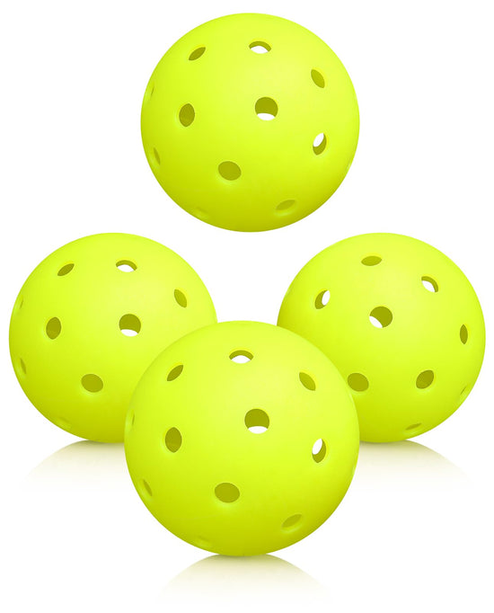 Tihulek Outdoor Pickleballs 4 Pack 40 Holes Pickleball Balls PE USAPA Approved Pickle Ball High Visibility and Bounce Durable Pickle Ball for All Style Pickleball Paddles & All Skill Levels Neon
